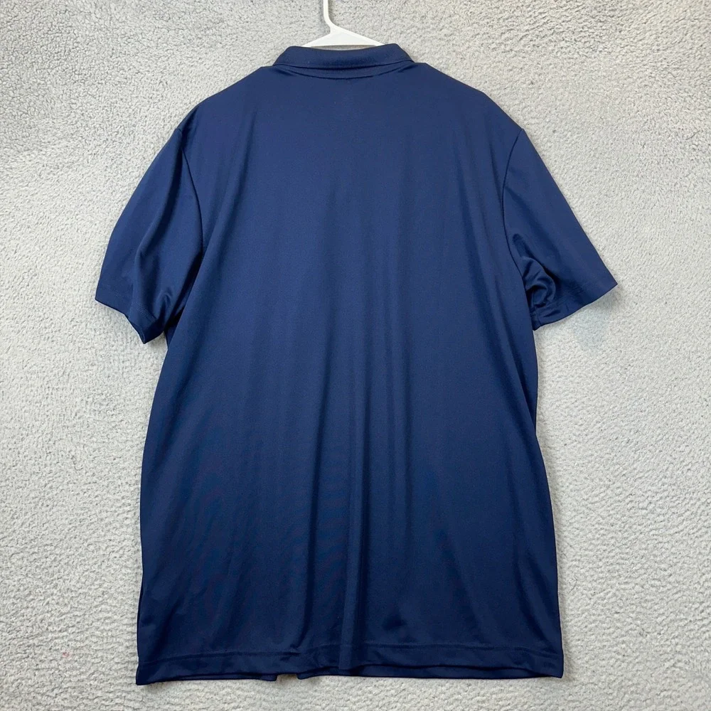 NEW Adidas Polo Shirt Mens XL Performance Navy Blue Golf Rugby Short Sleeve Logo